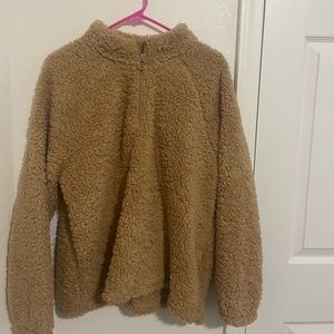 Brown zip up sweater